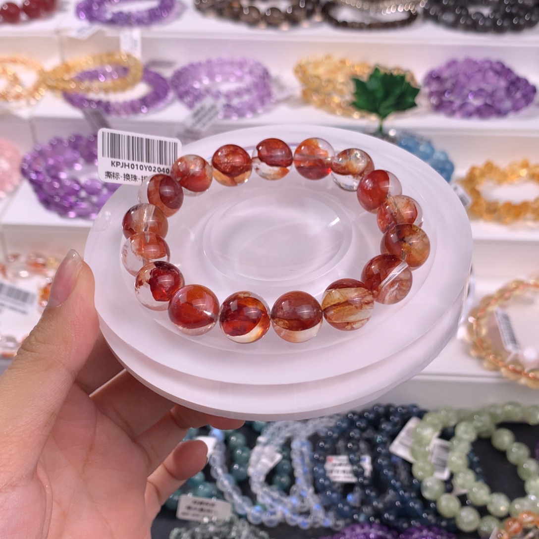 手链未镶嵌水晶高品锦鲤胶花12mm