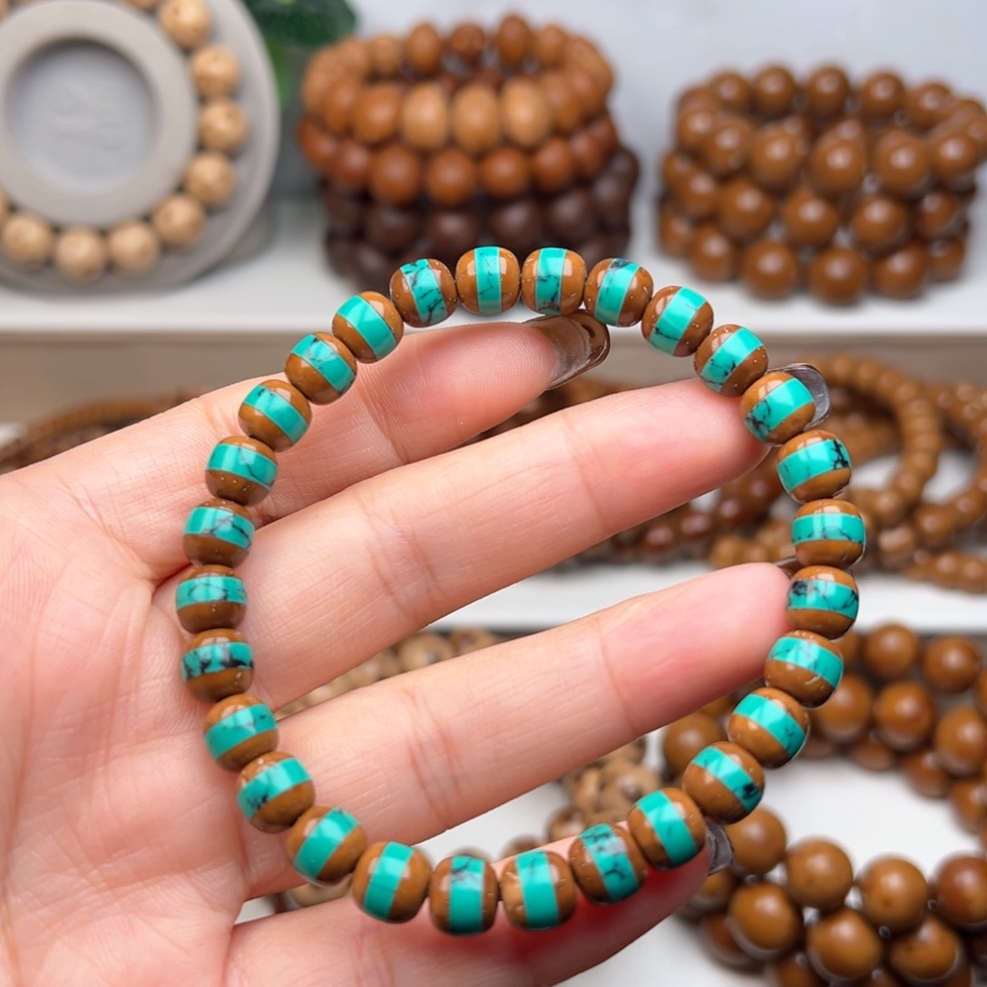 紫金鼠手串7.6实心镶嵌手串