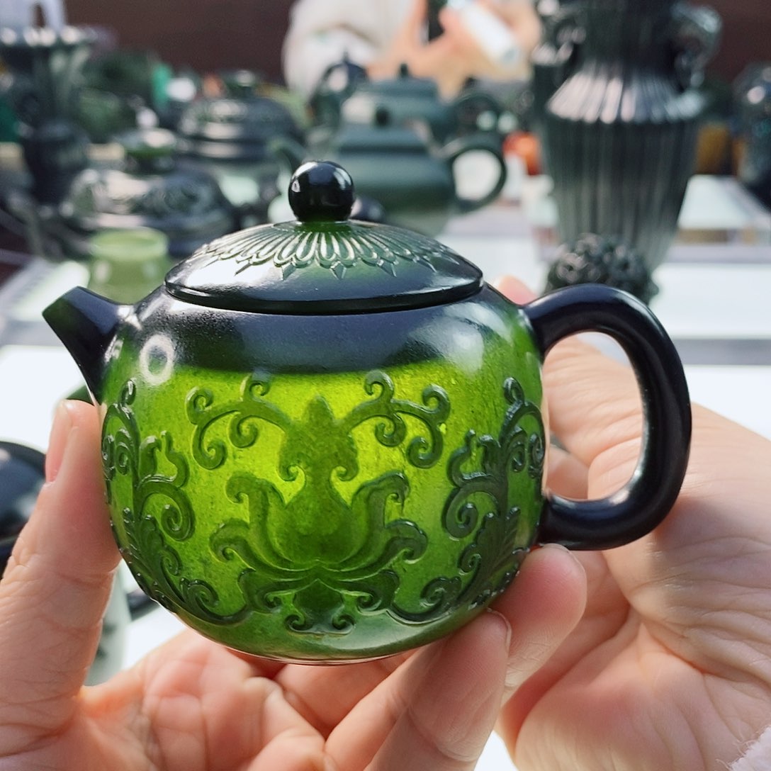 和田玉（青玉）摆件未镶嵌微瑕