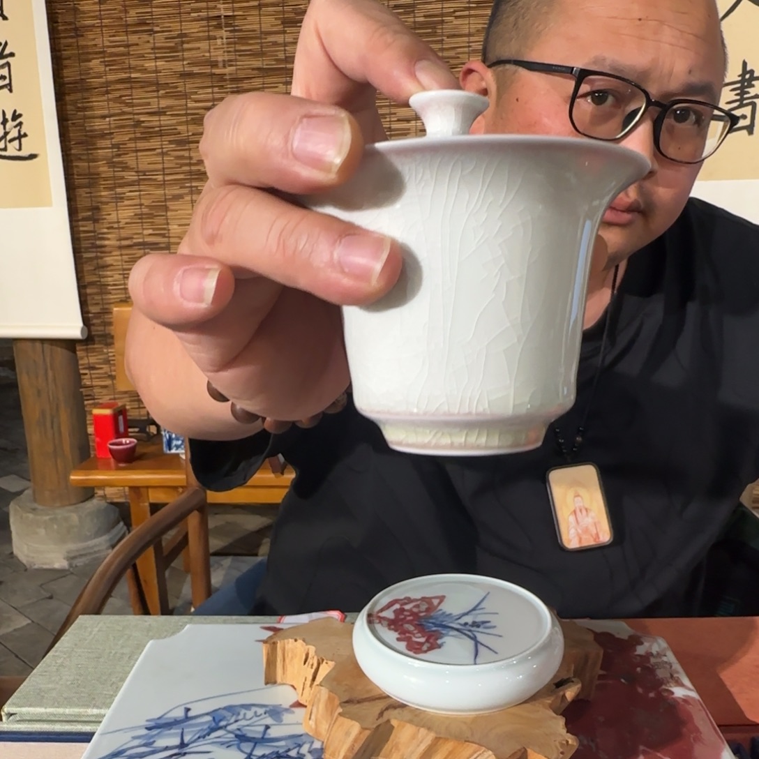 高温颜色釉马蹄盖碗