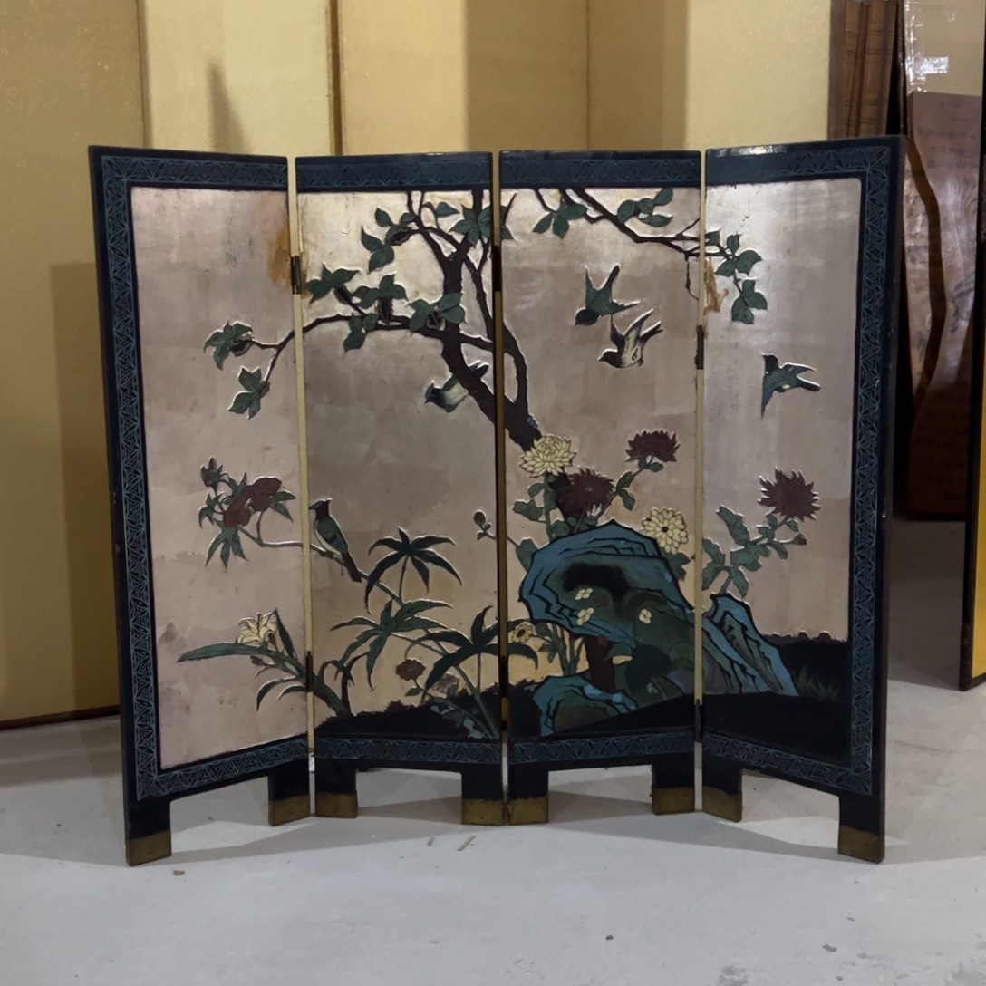 绘画屏风框画茶空间设计