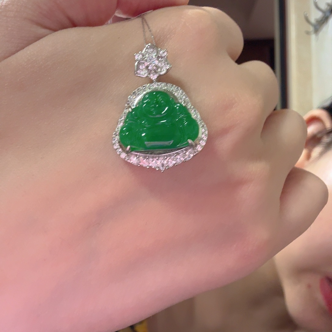 翡翠银S925镶嵌吊坠(不含链)吊坠