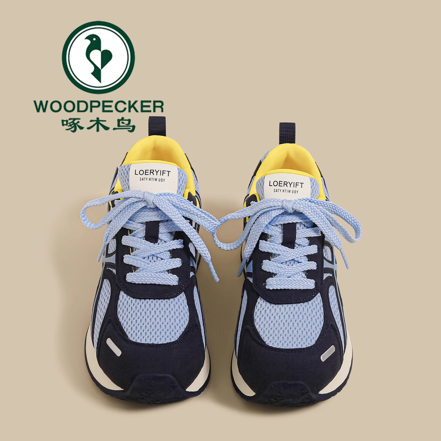 啄木鸟新款网面老爹鞋女ins潮2025夏季新款复古百搭运动休闲鞋子