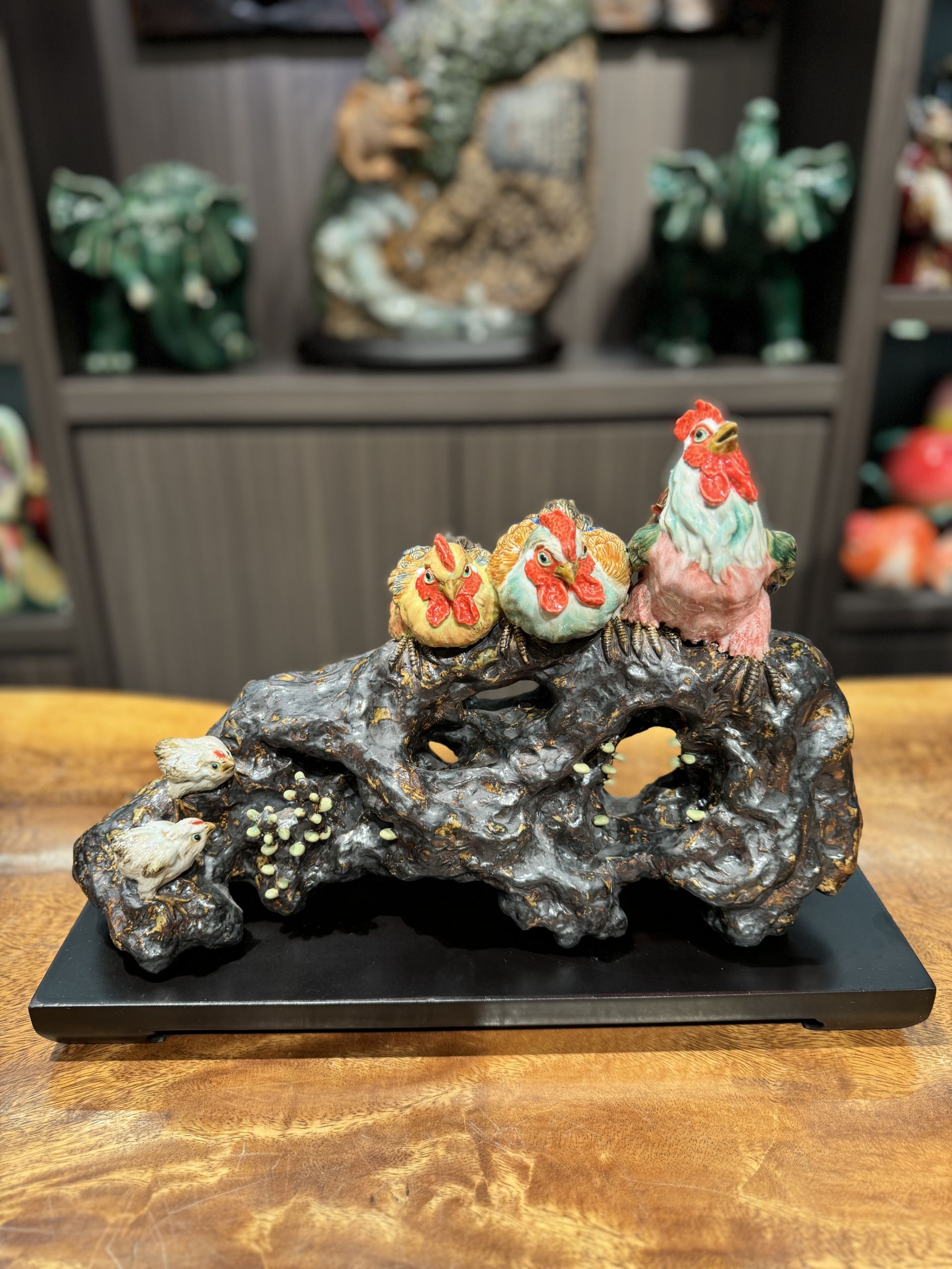 国大师作品《五福临门&合家欢》陶瓷40*16*28家居客厅玄关茶室礼品