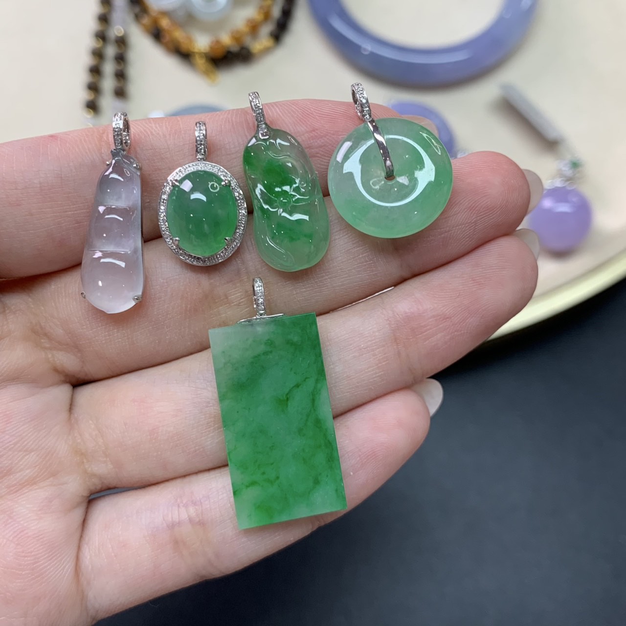 【小雪臻选】翡翠吊坠-18k金镶嵌-多样性发货一件-J30|CXQ21