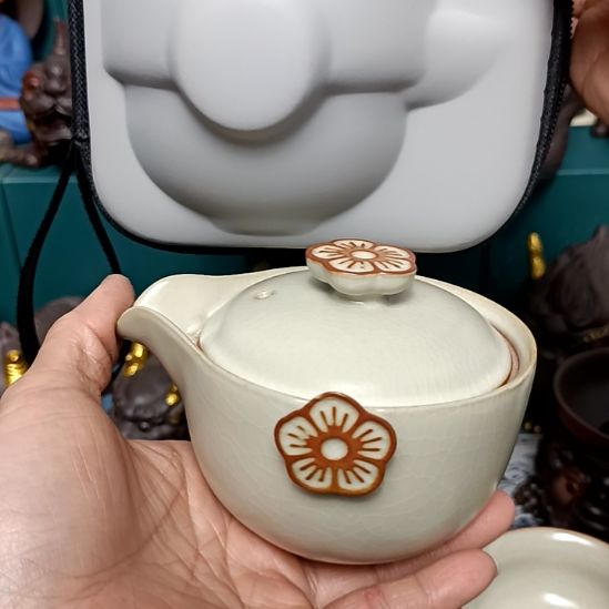茶宠汝窑旅行茶具茶宠摆件