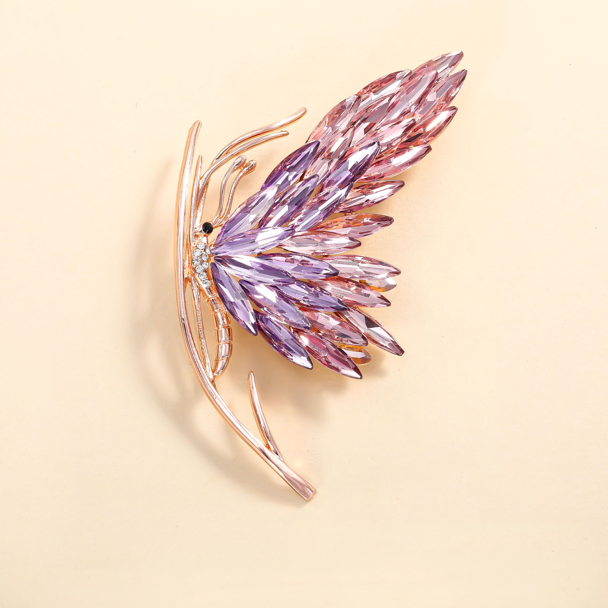 铜合金胸针 ——木木（D23)秋冬法式渐变紫色蝴蝶奢华胸针