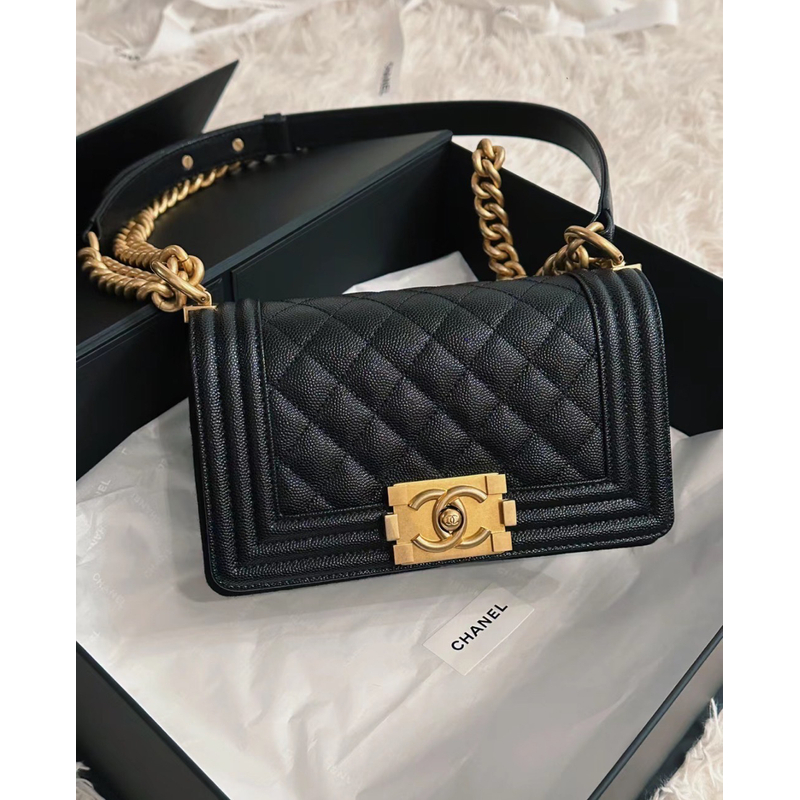 99新 Chanel/香奈儿 展会外场！黑金鱼子酱小号leboy包 