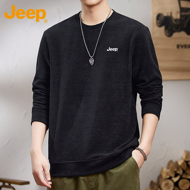 Jeep吉普男士卫衣春秋季新款韩版潮流青年百搭休闲宽松圆领上衣服