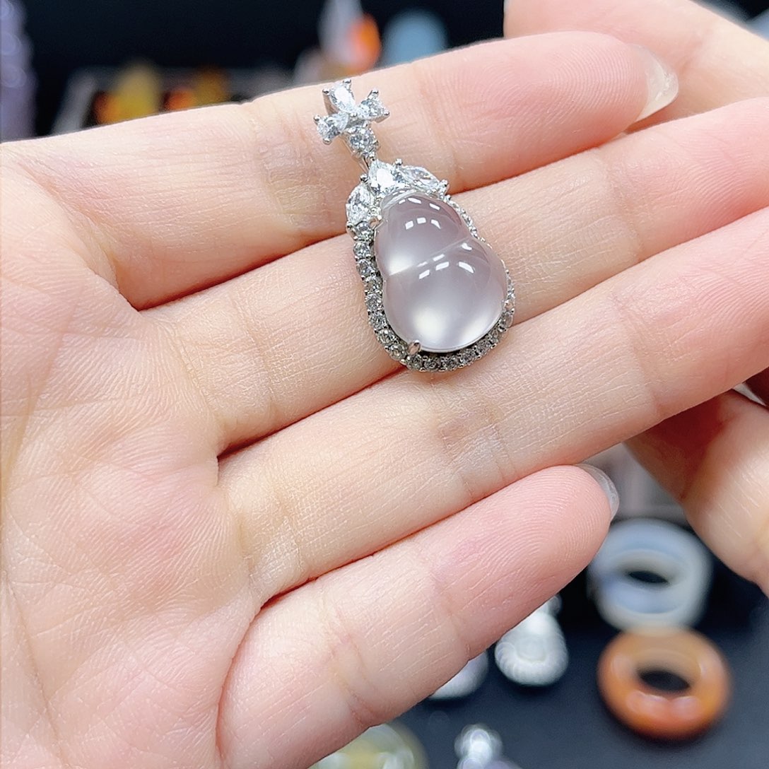 玛瑙/玉髓颈饰银S925镶嵌