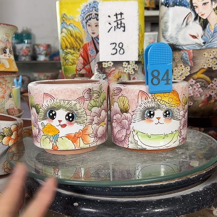 愿***意景德镇手绘花盆性价比超高