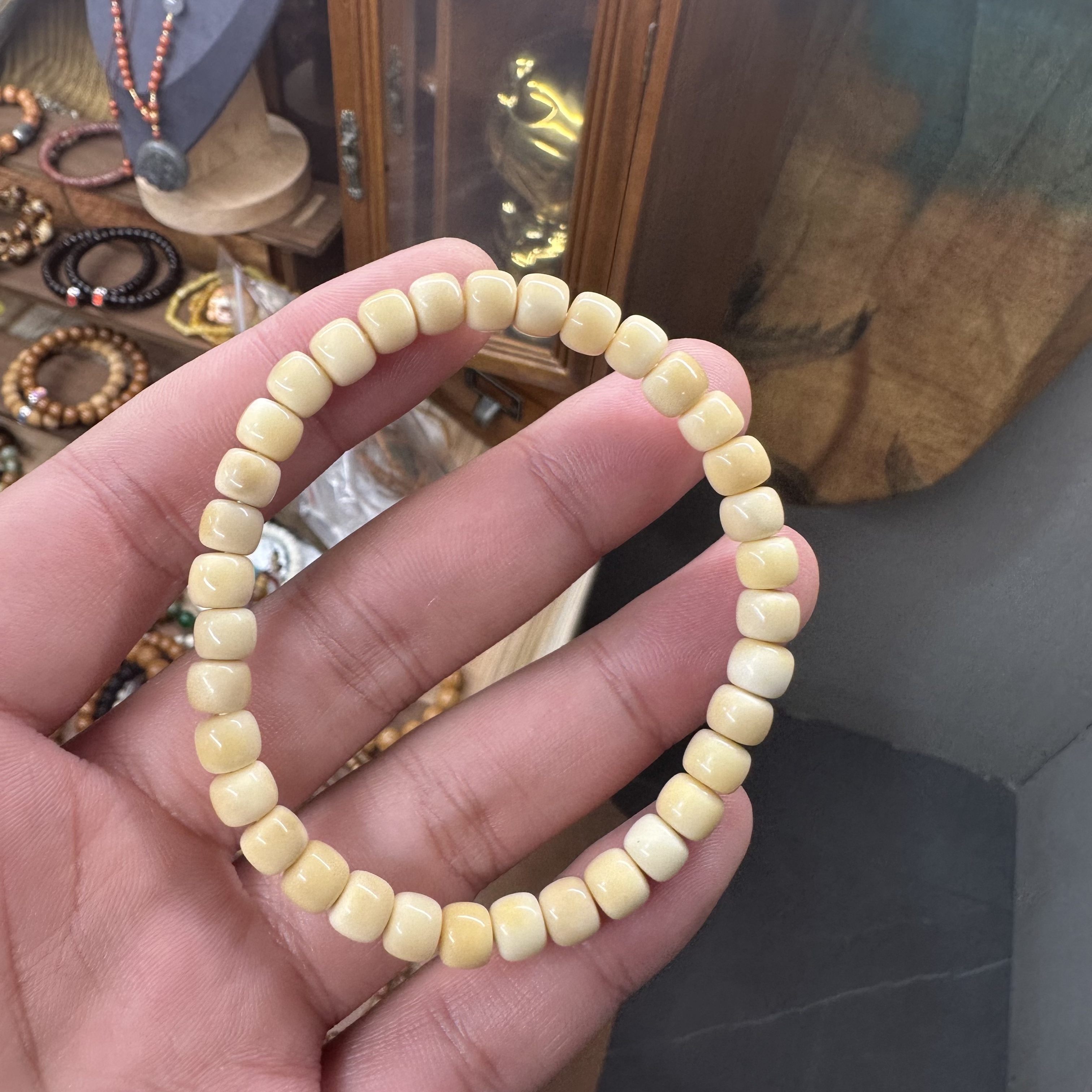 【木阳精工】白玉菩提老料 单圈手串