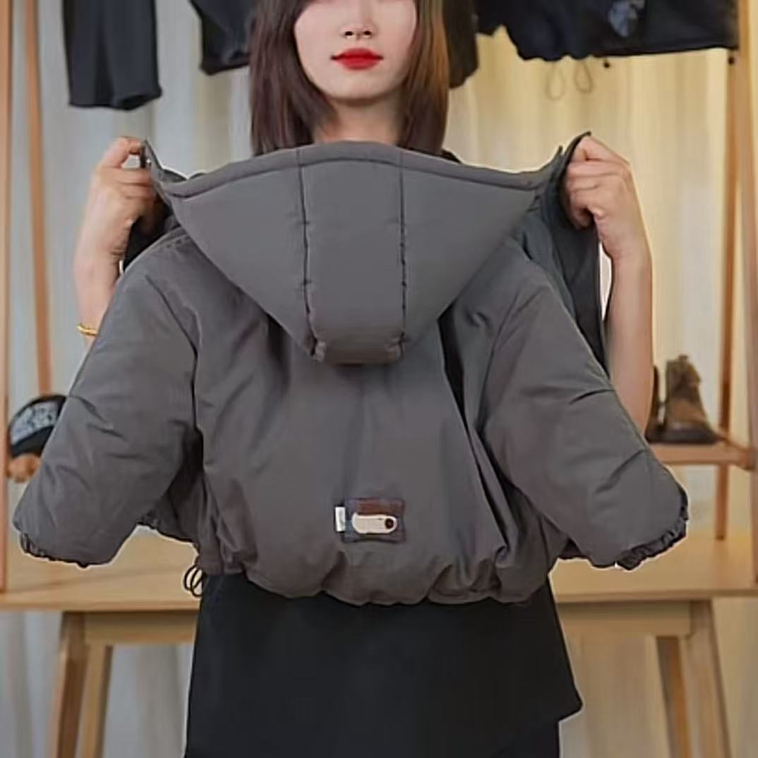 水墨灰韩系儿童棉服冬季新品韩系洋气加厚保暖外套中小童冬装潮