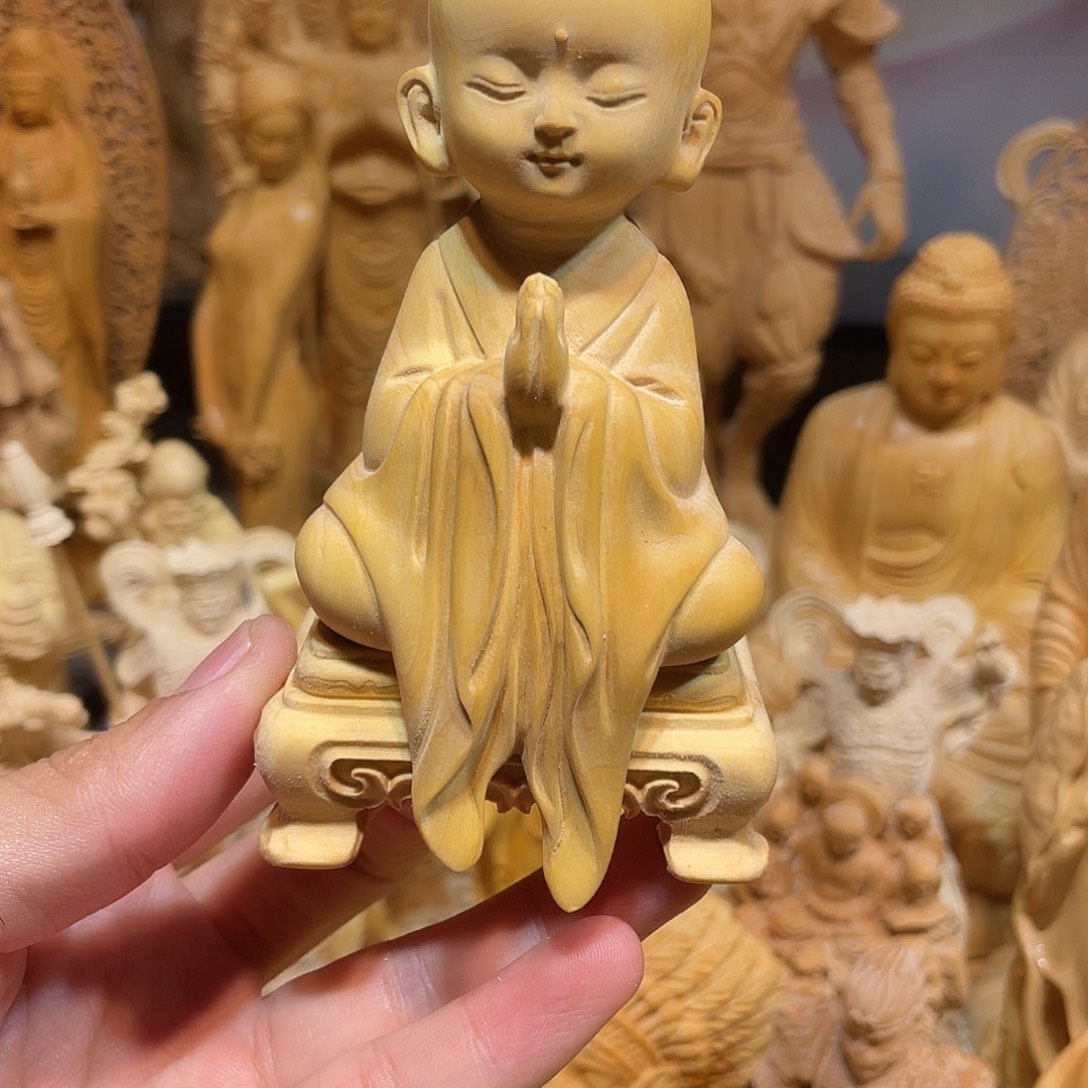 嘿****黄杨木坐和尚➕底座