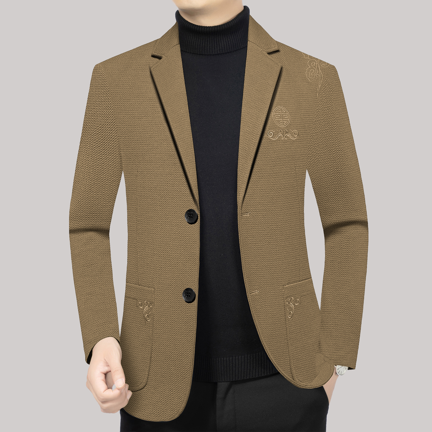 正品春秋新款男士西服修身中青年高级感时尚休闲薄款韩版小西装