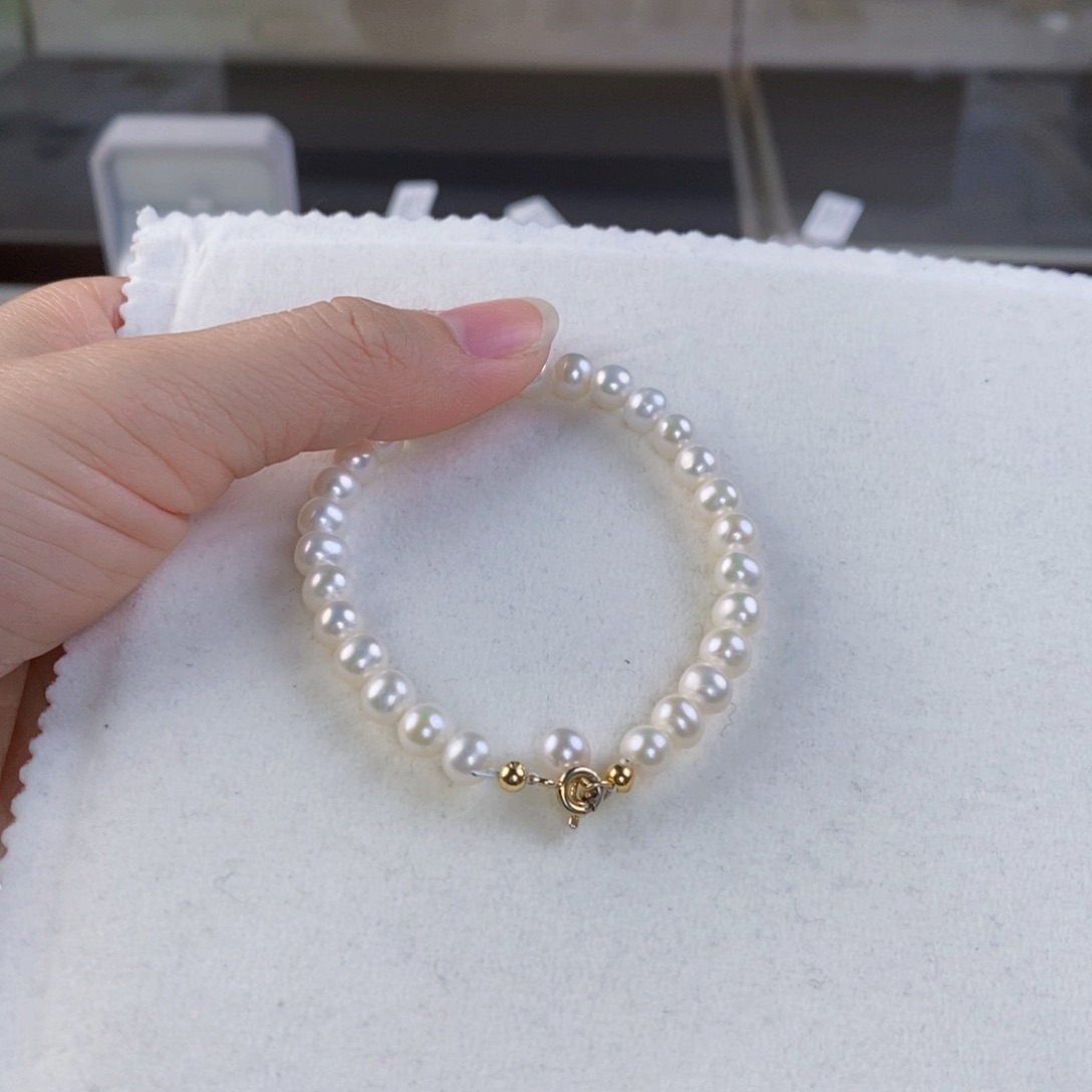 淡水珍珠手绳银S925镶嵌