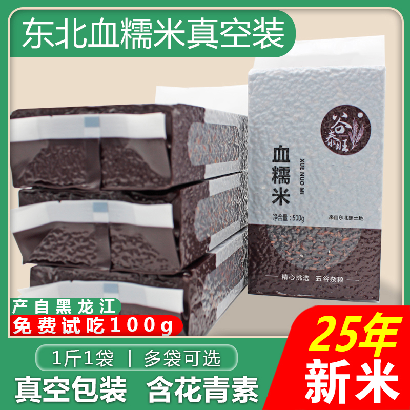 东北黑糯米食用血糯米紫米2025年新米农家黏米粘米包粽子饭团专用