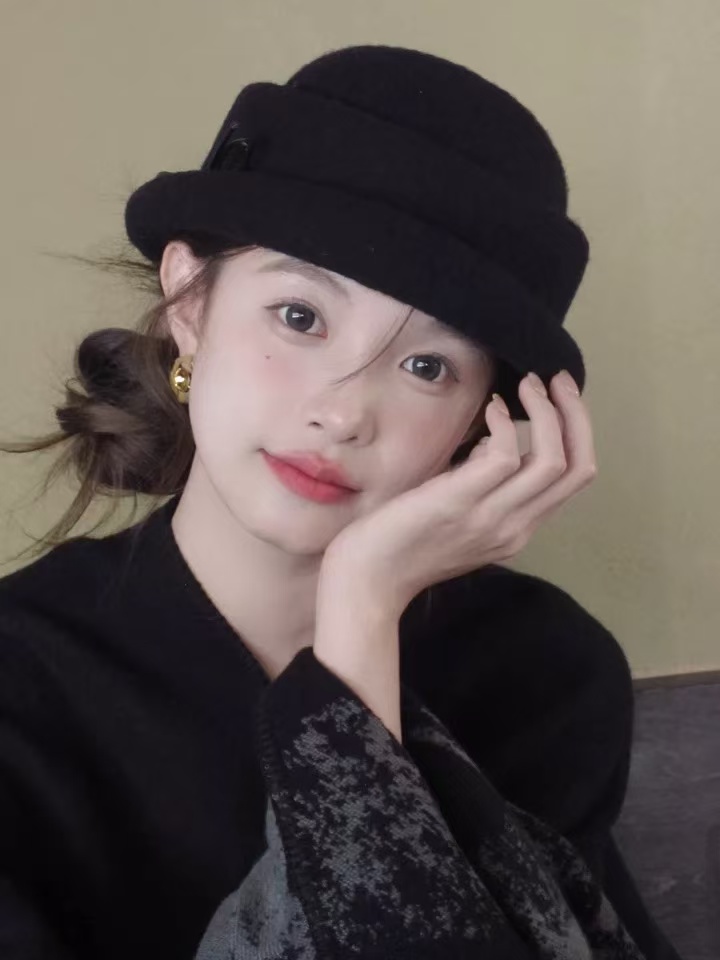 2201-2400 马海毛手工包头毛线帽渔夫帽前进帽千金帽