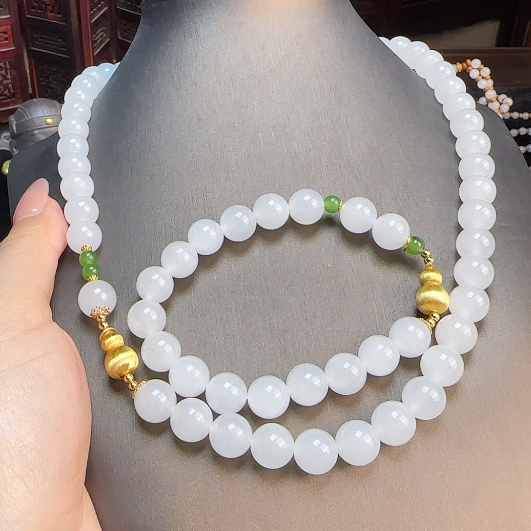 和田玉银S925镶嵌颈饰定制发货