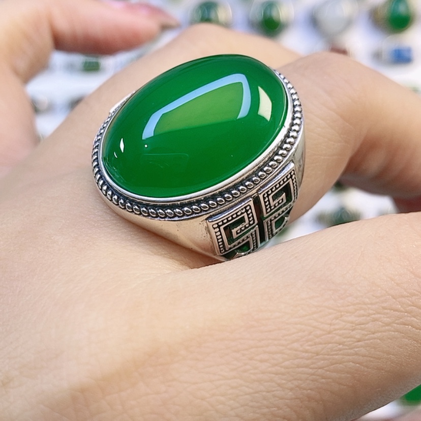 【闪购商品】银S925镶嵌戒指玛瑙/玉髓