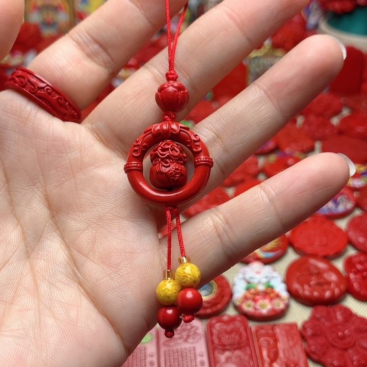 天然辰砂工艺品朱砂手机坠