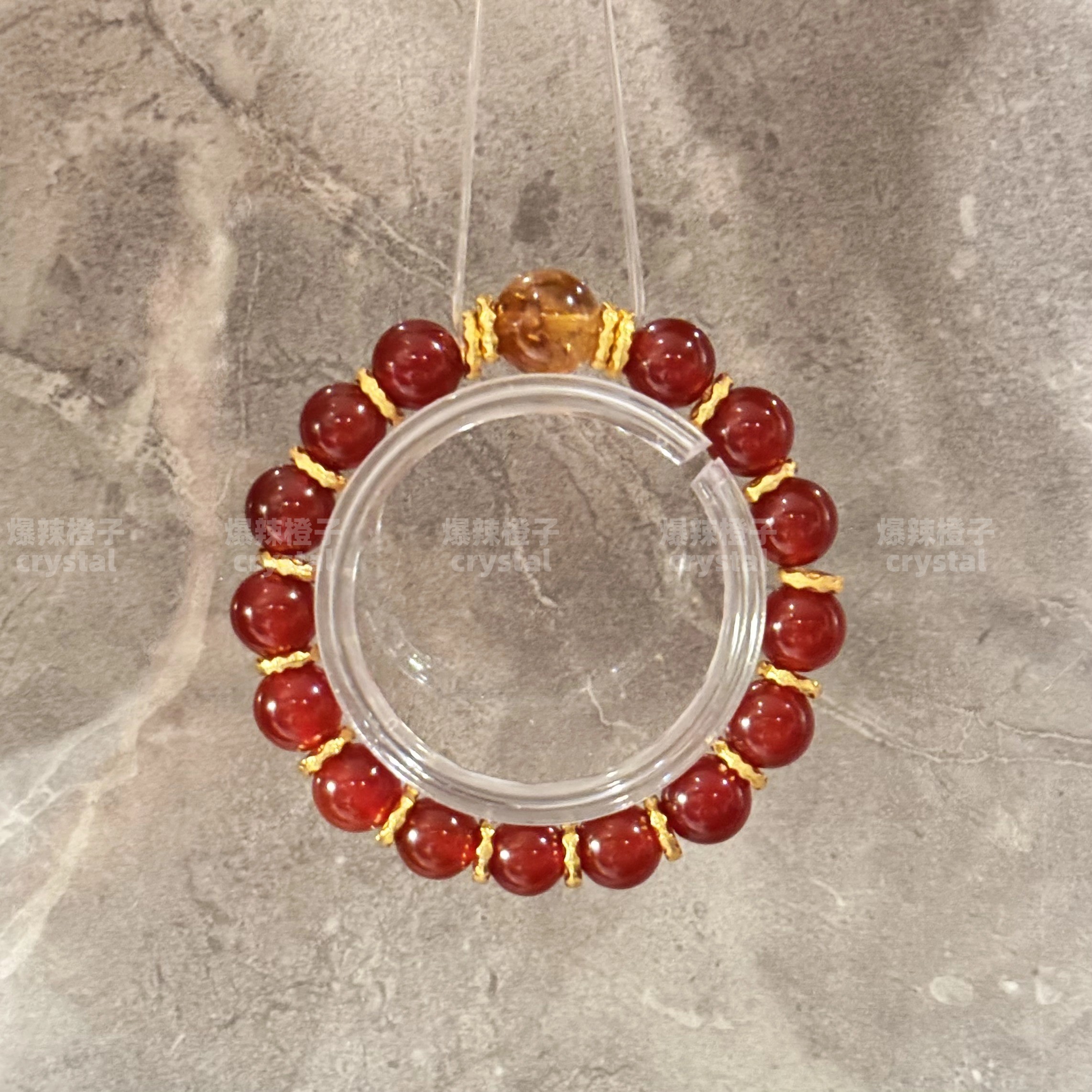 《一路长虹》【安.稳/財財】红玛瑙/黄塔晶天然手串