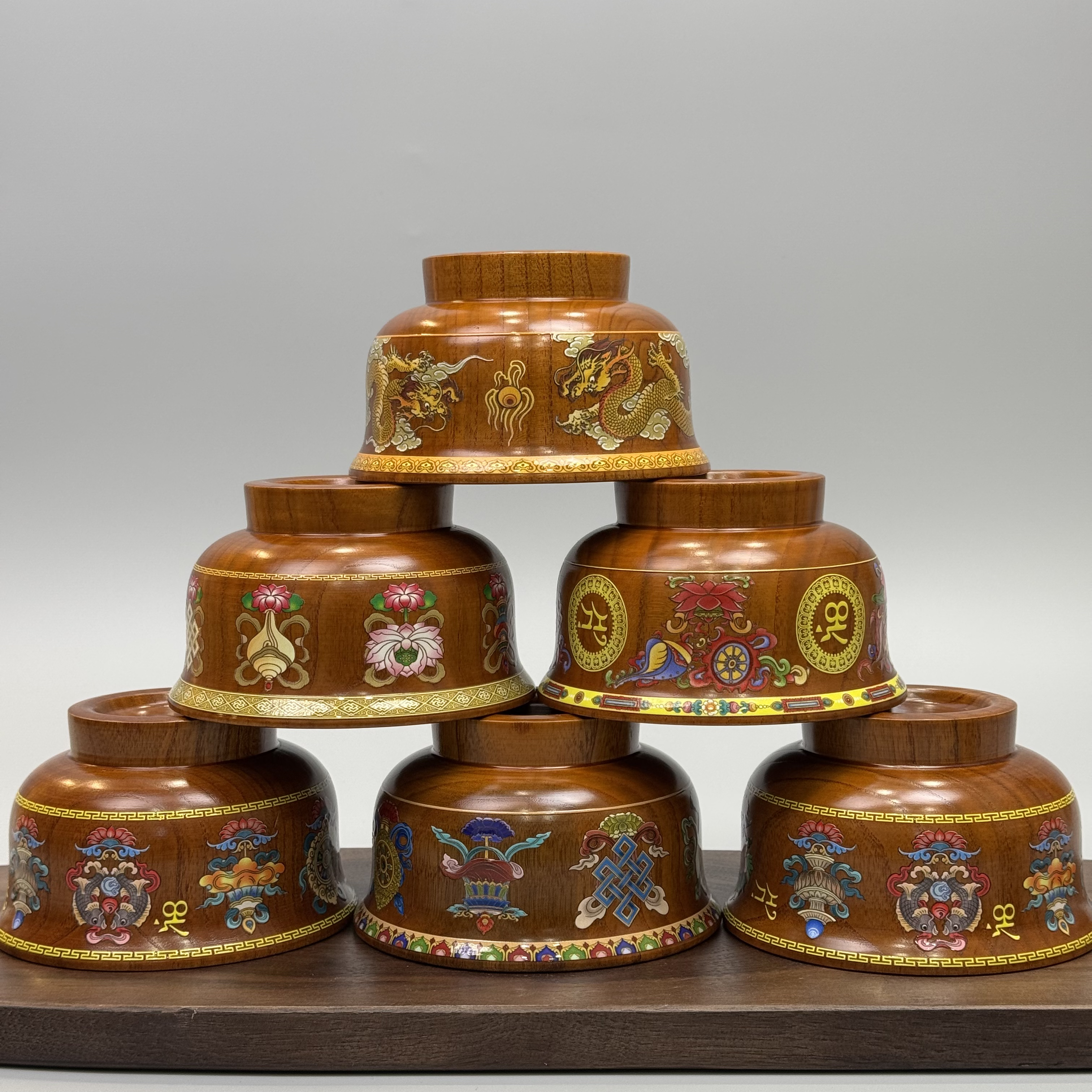 【新款高脚原木色7.8厘米枣木奶茶碗】反边藏式木碗酥油茶碗家用