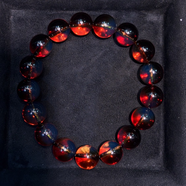 【钰荟琥珀】墨西哥红蓝手串  1.0mm