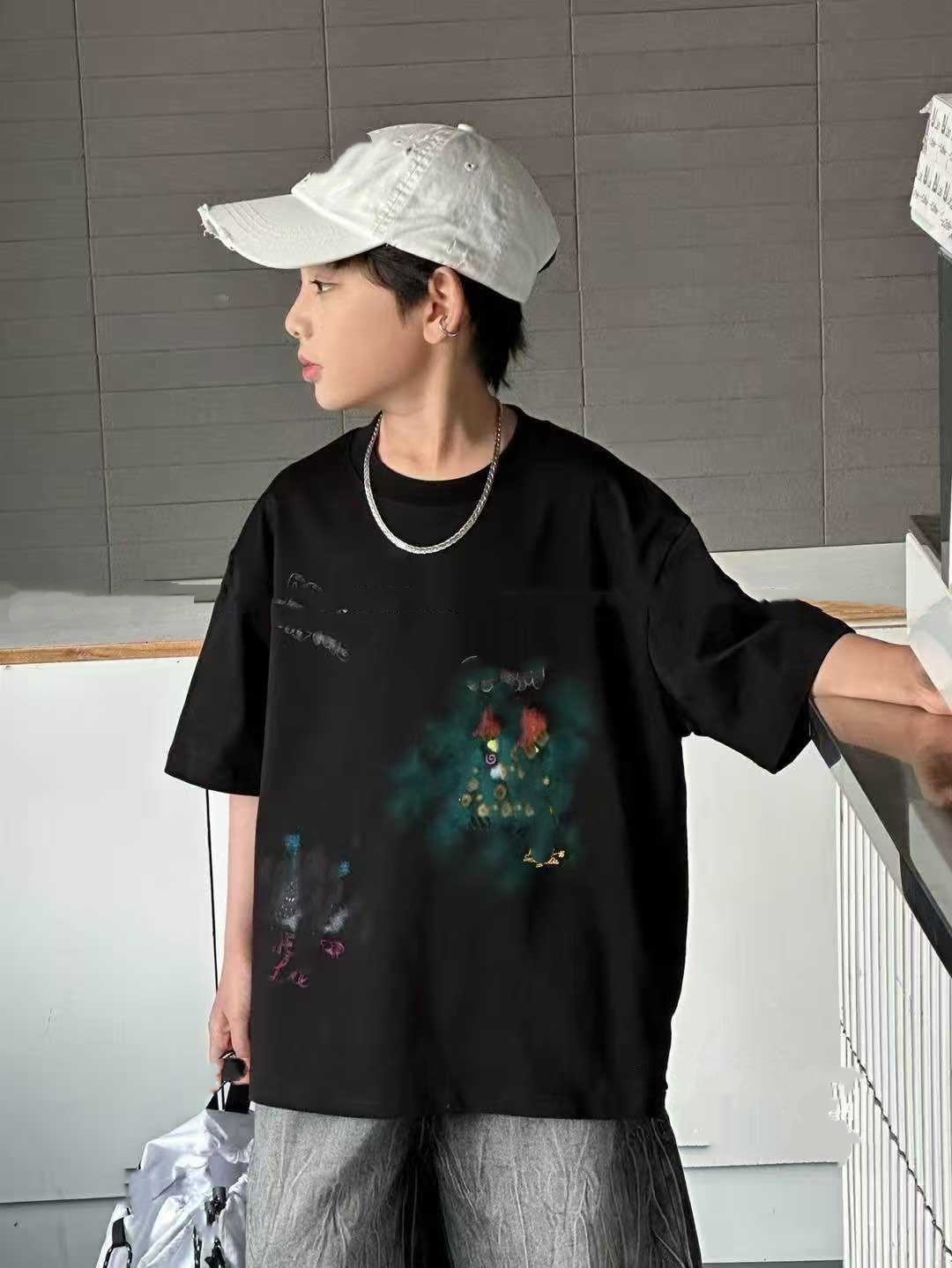 童99203夏季新款T恤宽松圆领时尚百搭夏季短袖