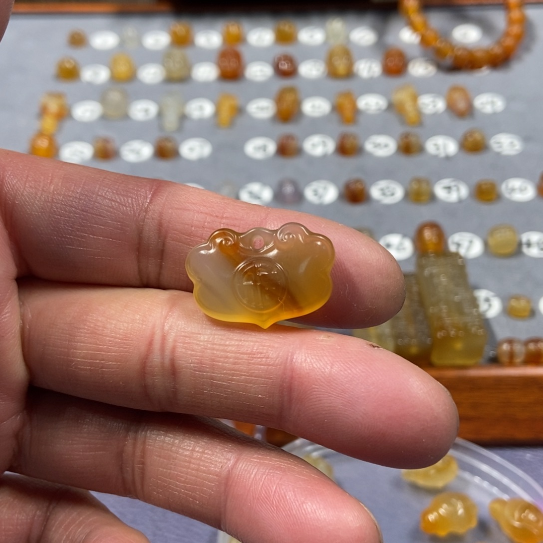 大***烟玛瑙/玉髓合金颈饰锁