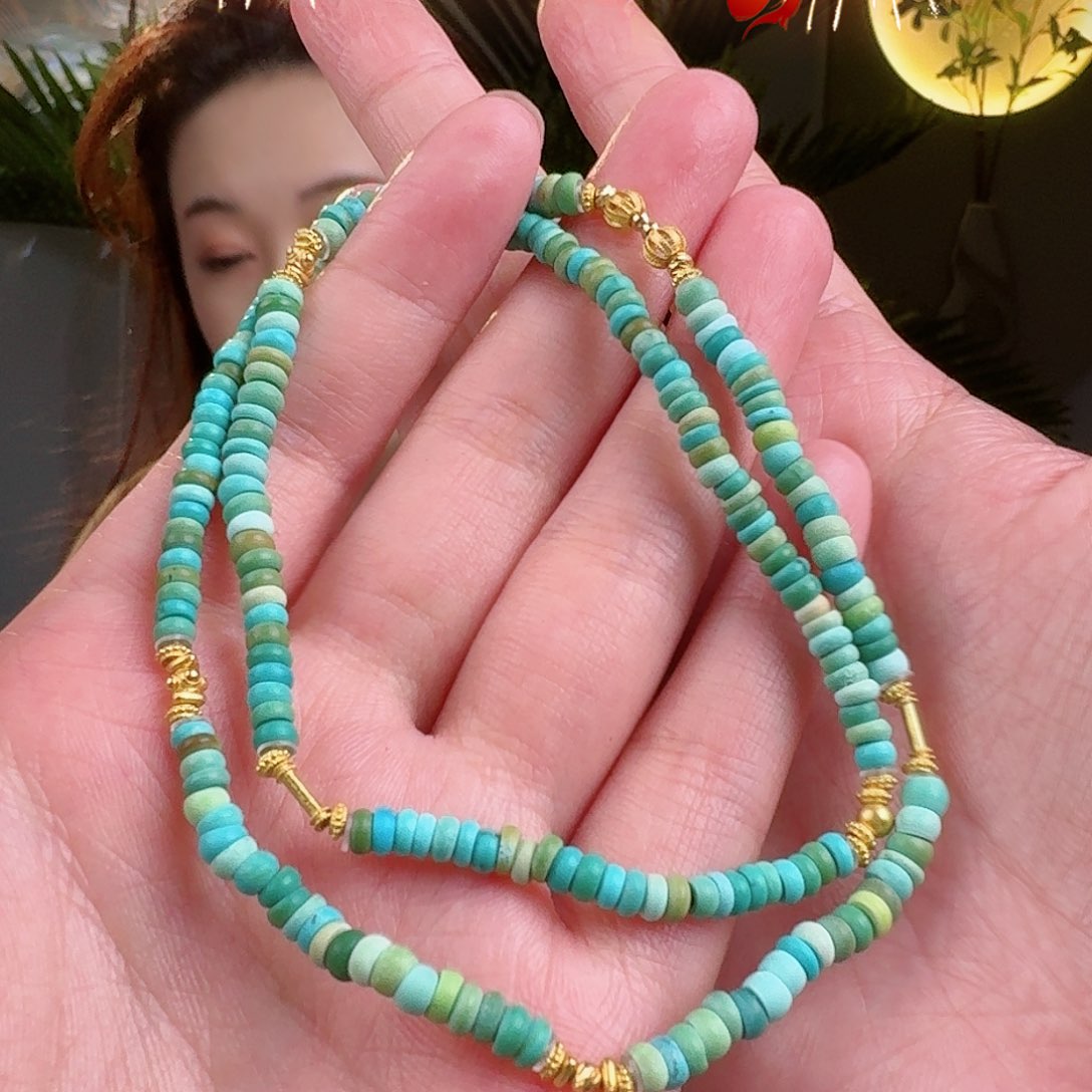 绿松石珠宝奇石18K金镶嵌