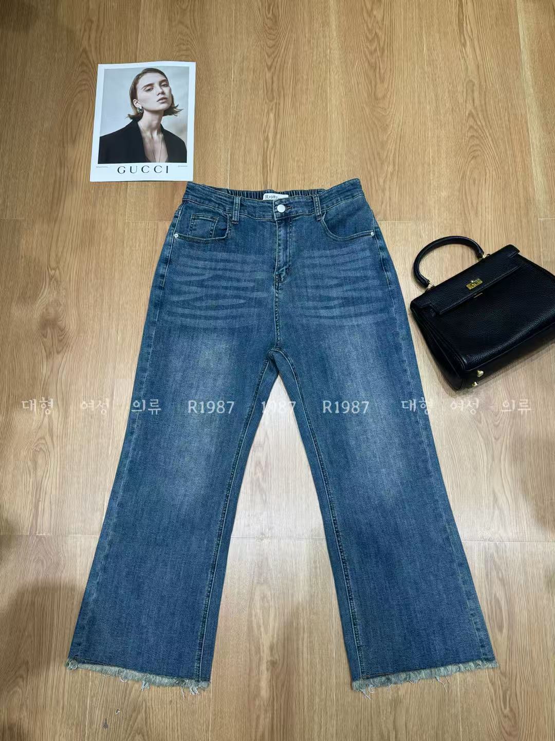 【菲菲家】R1987秋季新款微喇毛边九分牛仔裤63008