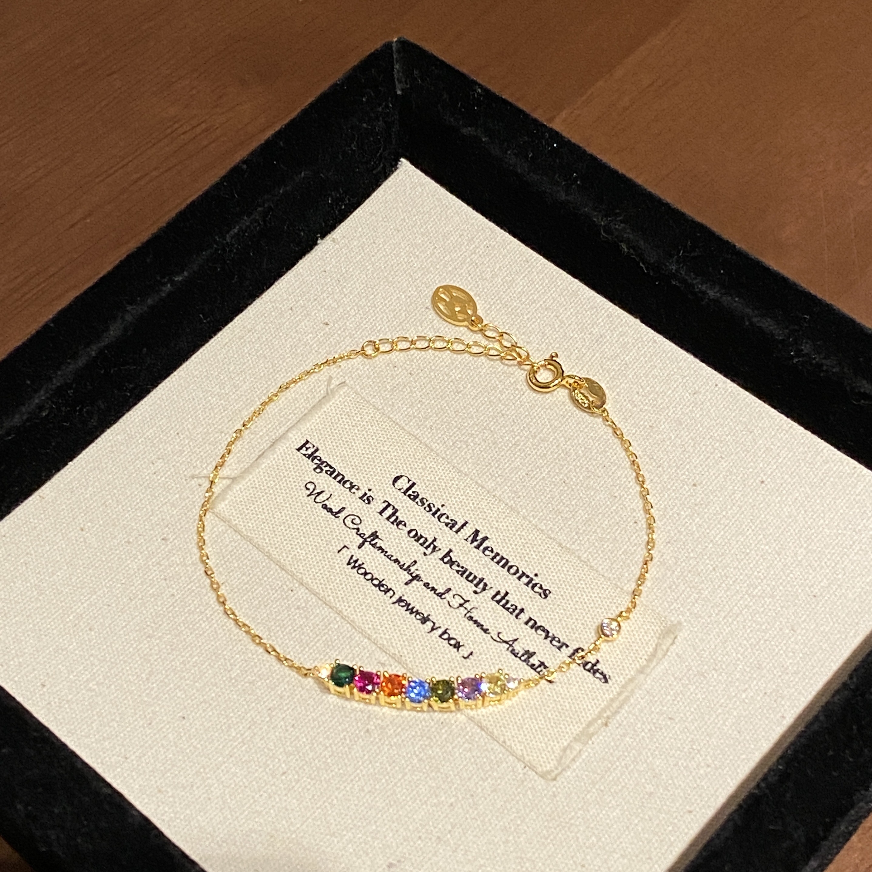 925银莫桑石手链 小众精致轻奢简约大气彩色手链A2746