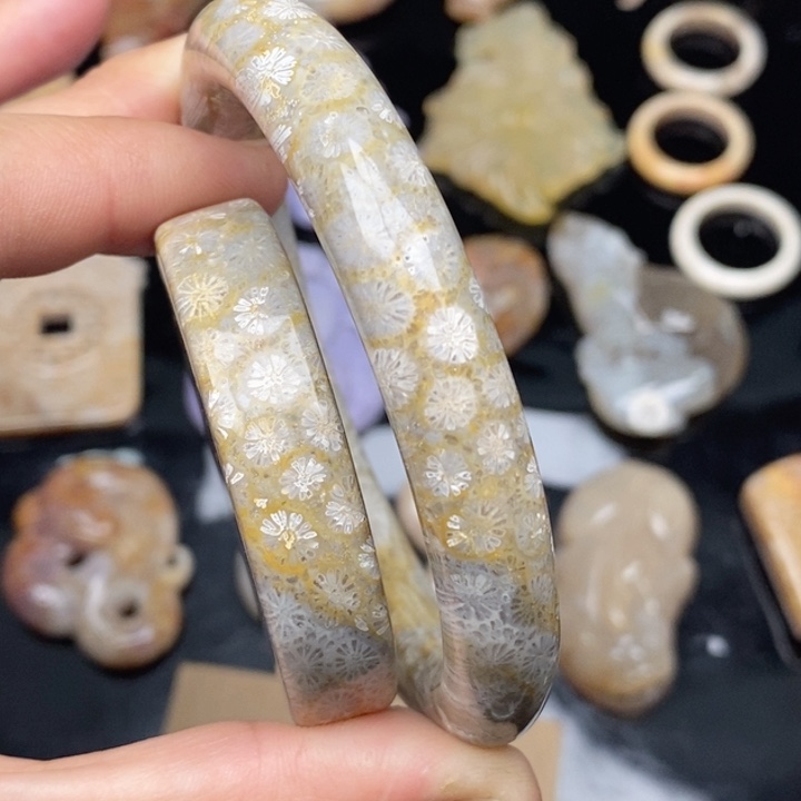 硅化珊瑚（珊瑚玉）手镯未镶嵌59