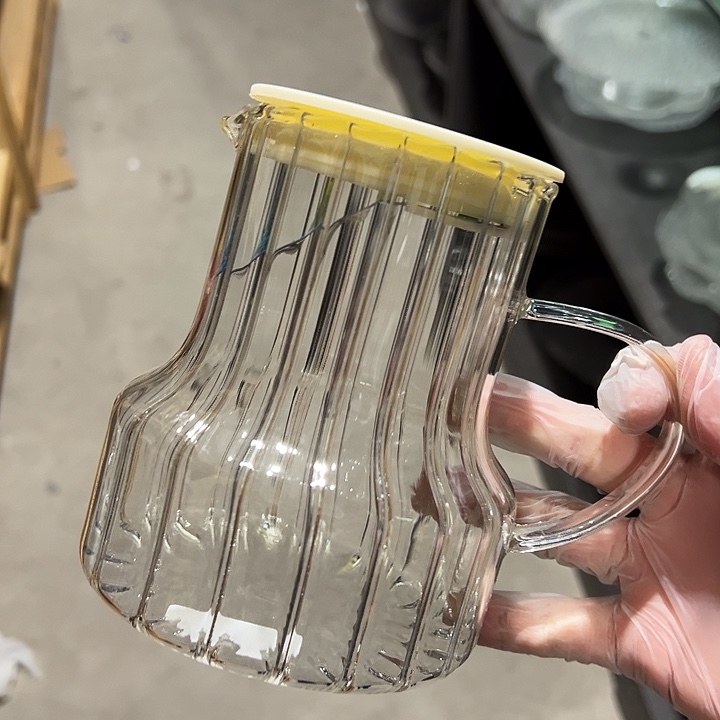 条纹牛奶壶 可烧 