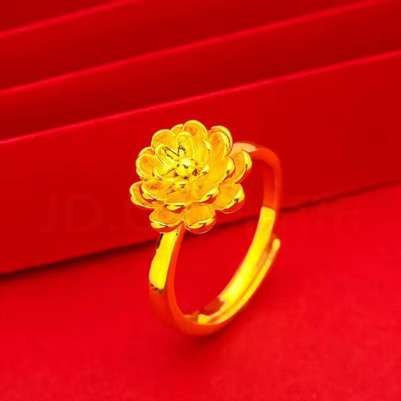【丫丫甄选】 时尚大气镂空合金牡丹花戒指sh90321
