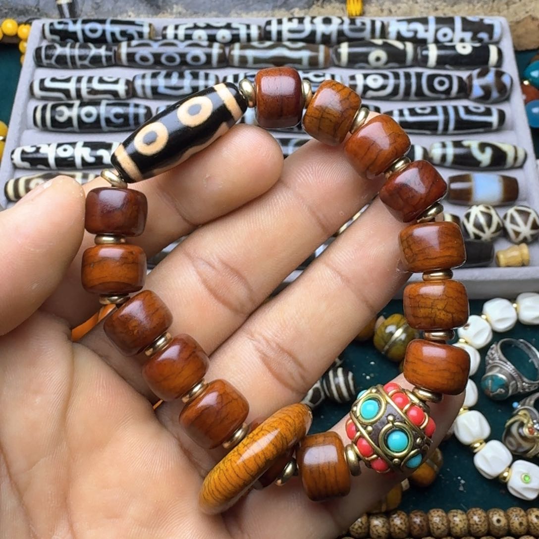 柏香籽/百香籽吊坠牦牛骨