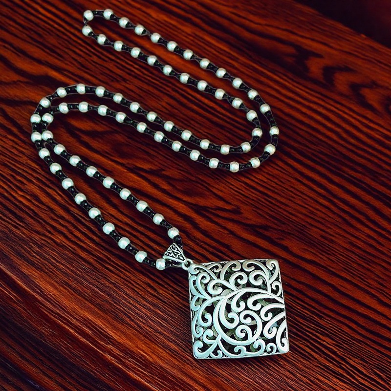 铜合金项链 铜合金 民族风复古大气吊坠项链 B250511