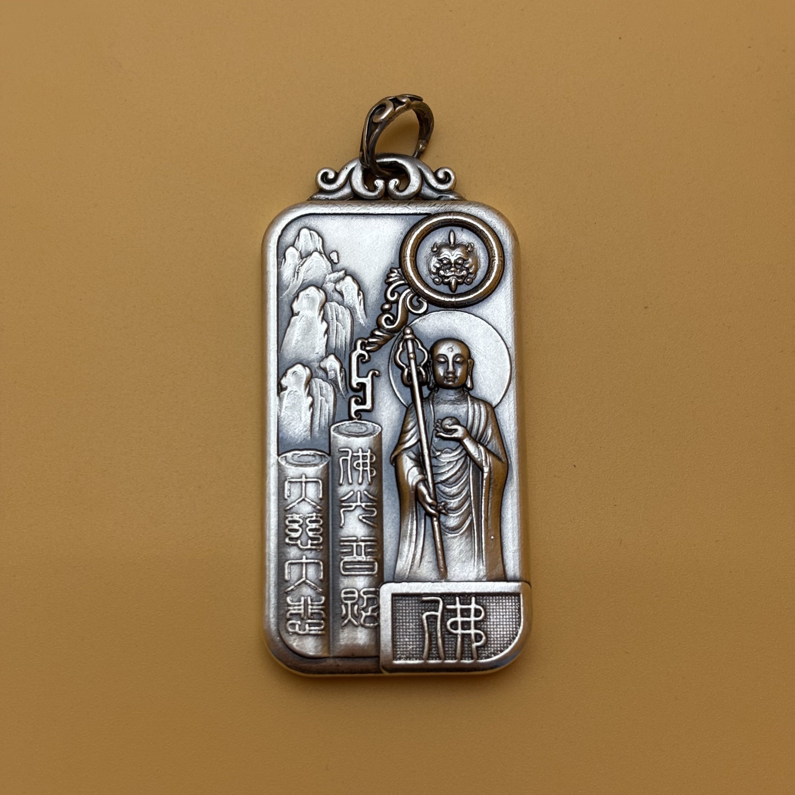 吊坠足银 999纯银地藏王吊坠 48.6克