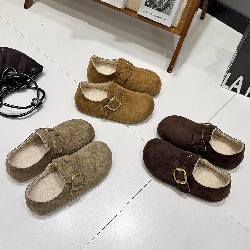 【一脚蹬羊羔绒】增高5cm一脚蹬两穿时尚百搭全包秋冬勃肯鞋