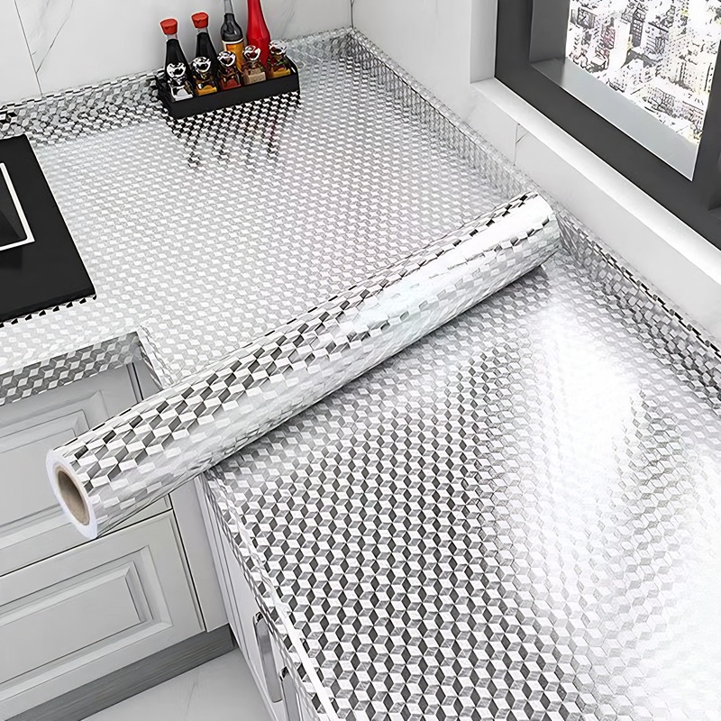 厨房防火耐高温pvc橱柜防潮自粘墙纸厨房墙贴墙贴墙面贴纸