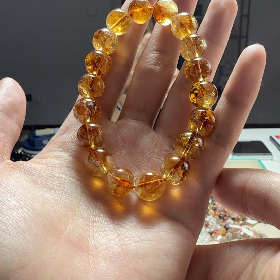 水晶手串未镶嵌黄塔晶