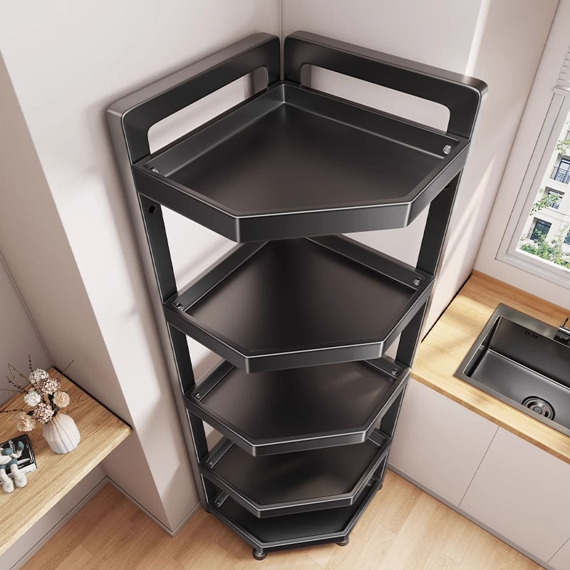 厨房置物架落地多层放锅电饭煲小家电家用转角多功能可调节三角架