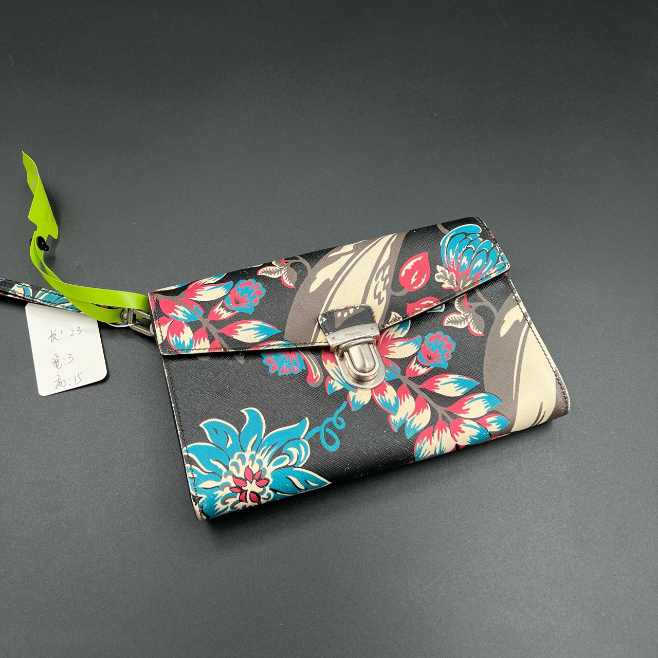 95新 Prada/普拉达 （jp）206 花卉三角标手拿包 均码/95新