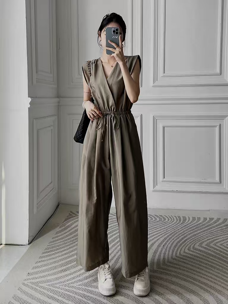 拾光家女款亚麻连体长裤4472