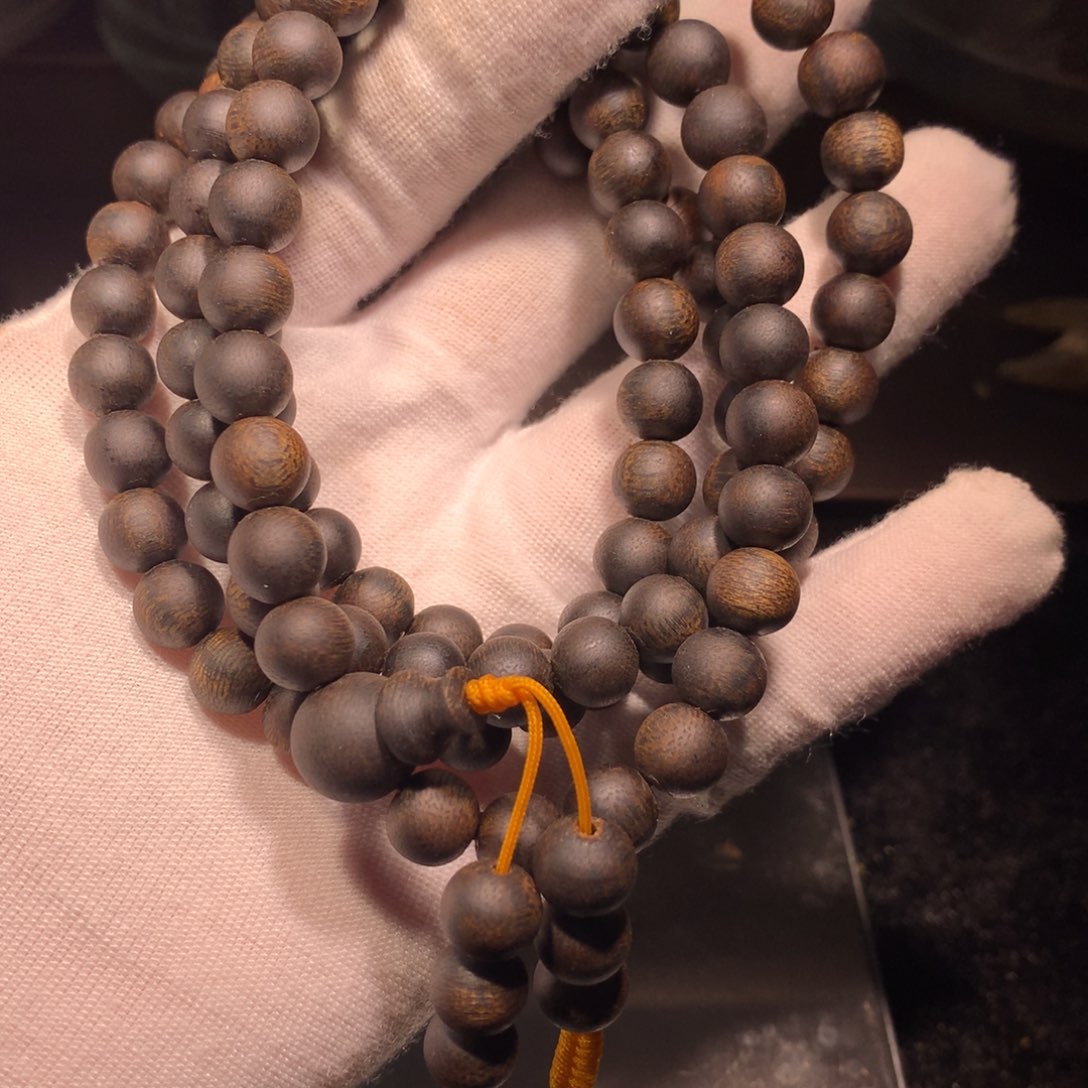 伴***居沉香手串绿奇楠08多圈手串