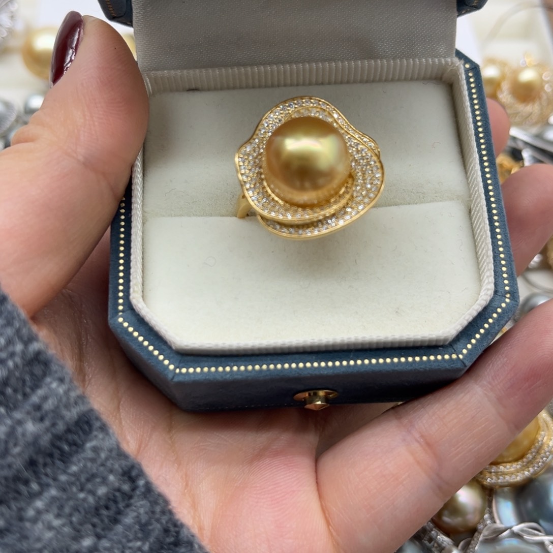 海水珍珠戒指银S925镶嵌