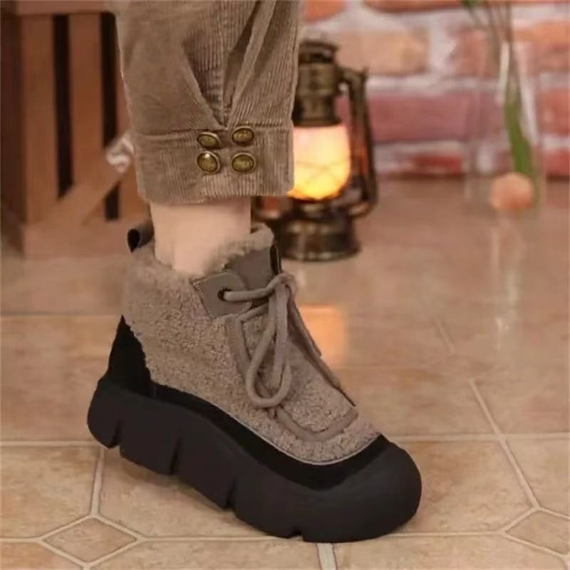 【运费险】加绒妈妈棉鞋女2025冬新款厚底雪地靴女软底防滑短靴女