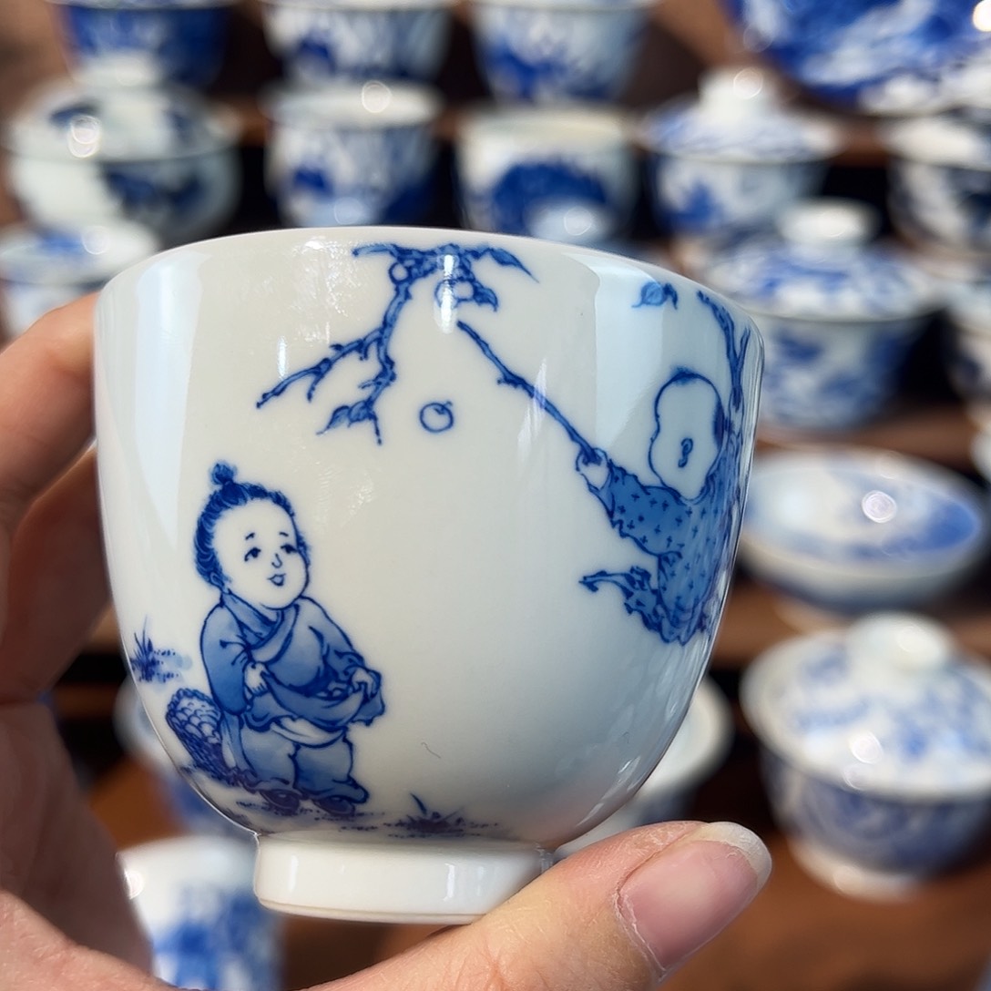 泥藝瓷梦童子杯杯