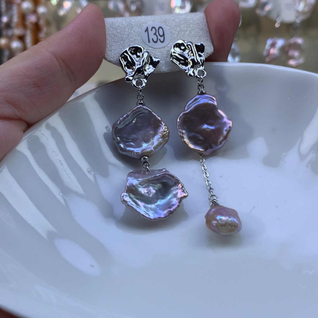 合金淡水珍珠耳环特价139号
